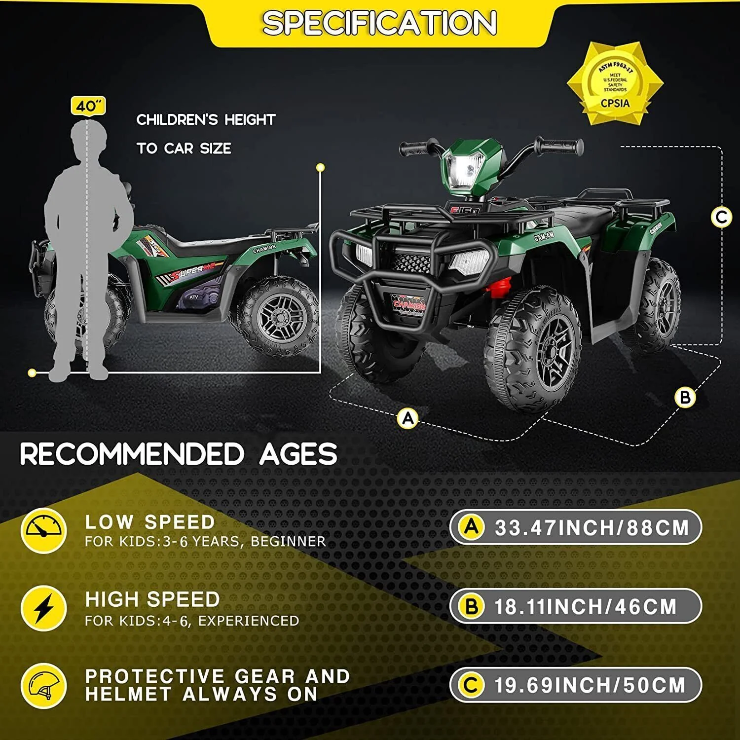 Electric 4-Wheeler ATV Quad Ride-On Car for Kids with LED Lights, USB and MP3 Player - Suitable for Girls and Boys Aged 3-8 Years - Image 53