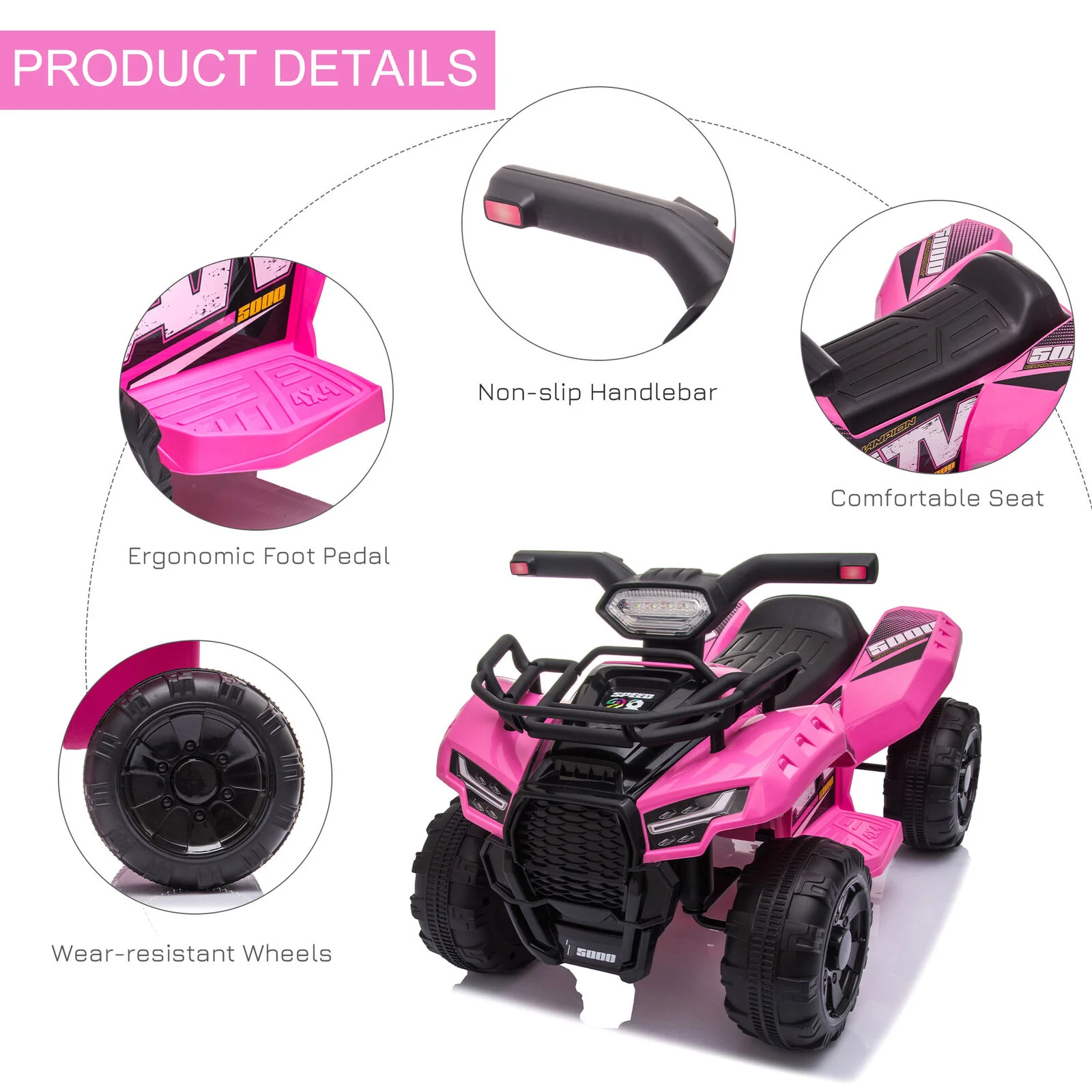 Electric 4 Wheeler ATV Ride-On Toy for Toddlers (Ages 1-3) - Powered by 6V Battery - Image 6