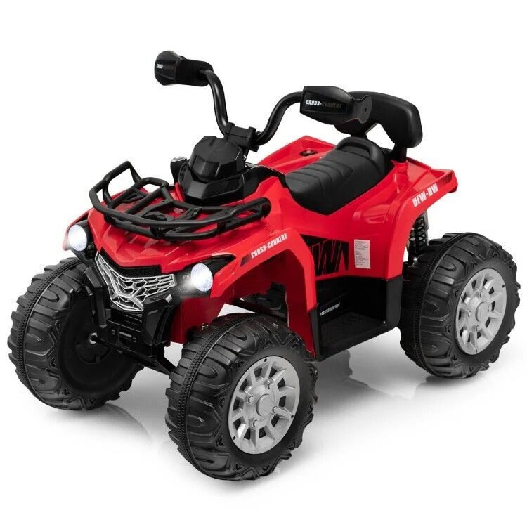 Electric 4-Wheeler Quad Car for Kids with MP3 and Headlights - Red - Image 10