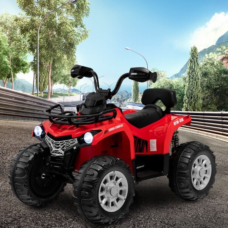Electric 4-Wheeler Quad Car for Kids with MP3 and Headlights - Red - Image 3