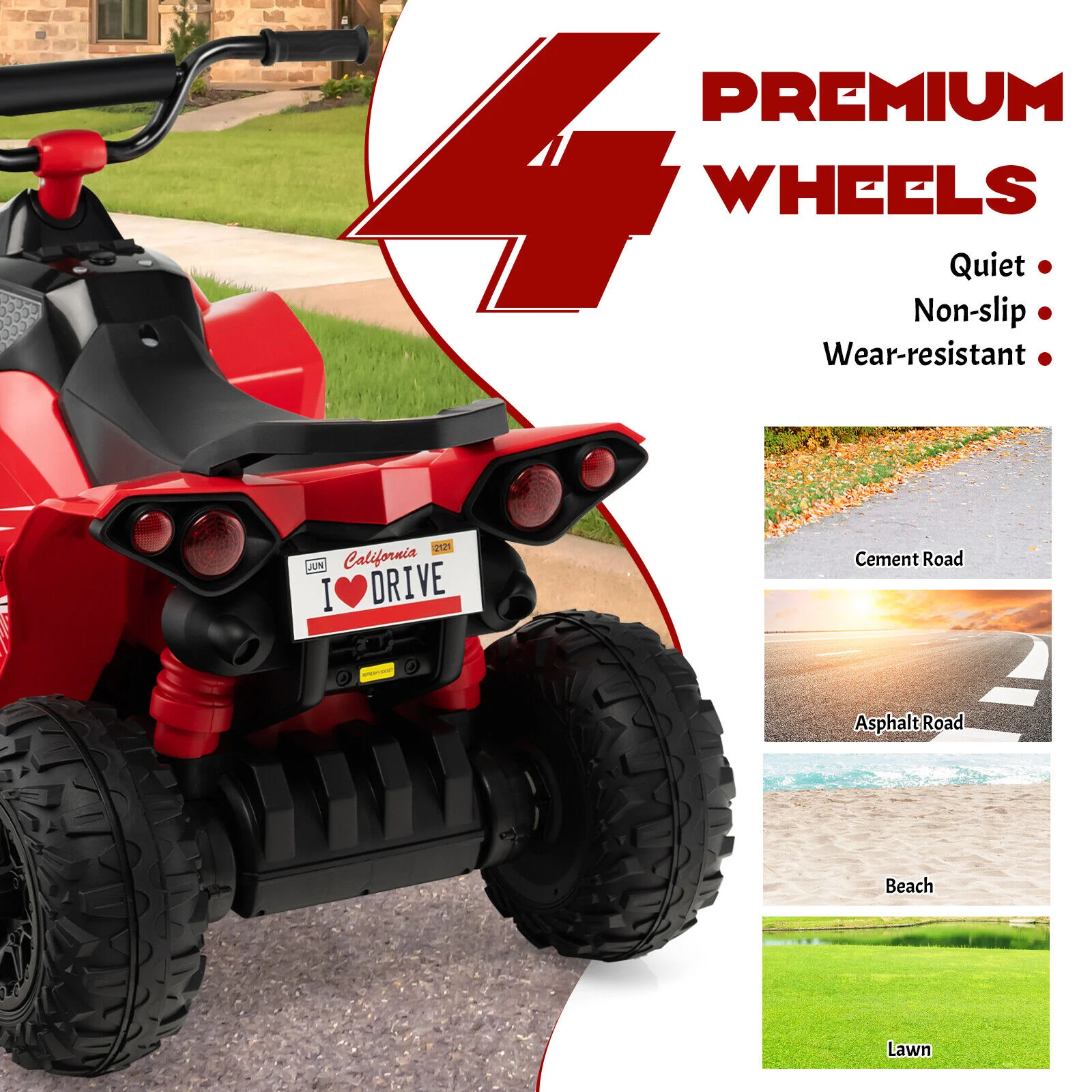 Electric 4-Wheeler Quad Car for Kids with MP3 Player and Lights - 12V Battery Powered - Image 8