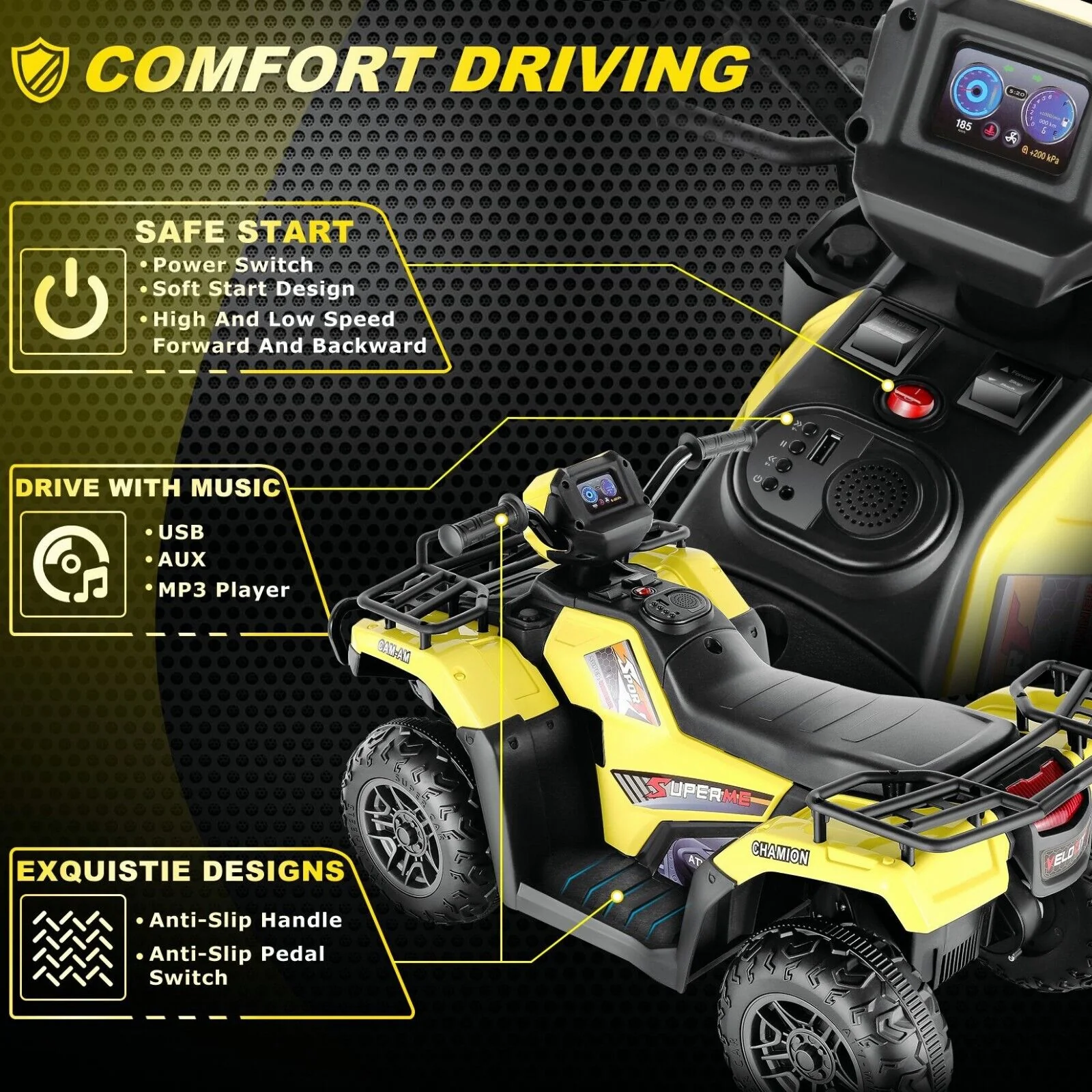 Electric 4-Wheeler Quad for Kids - 12V Battery Powered Ride-On with Dual Speeds - Image 22