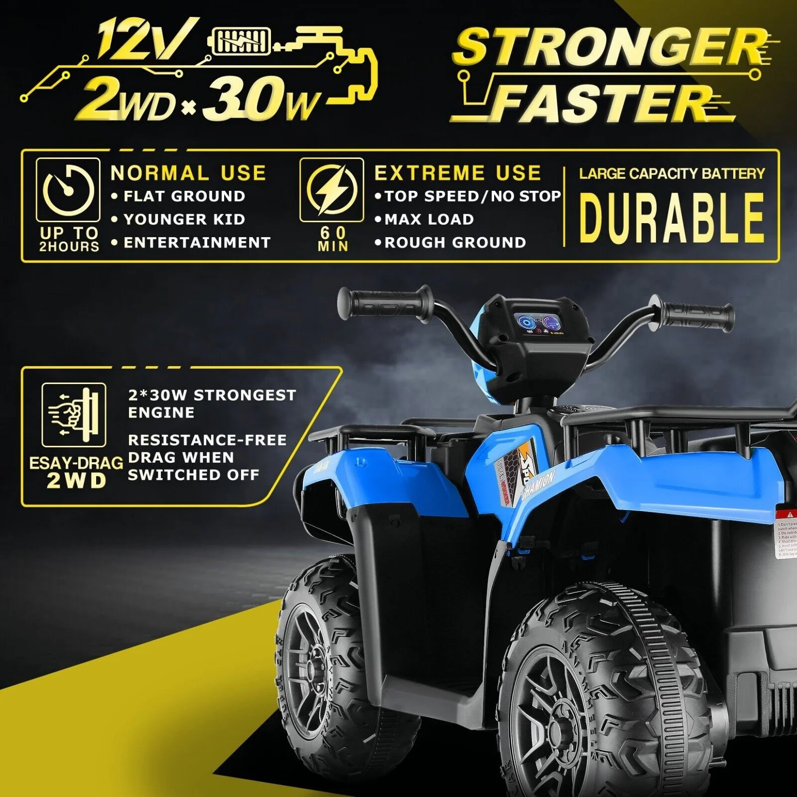 Electric 4-Wheeler Quad for Kids - 12V Battery Powered Ride-On with Dual Speeds - Image 61