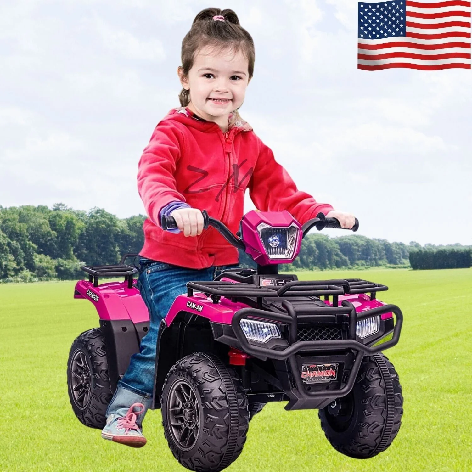 Electric 4-Wheeler Quad for Kids with MP3 and Headlights - 2 Speeds, Pink - Image 16