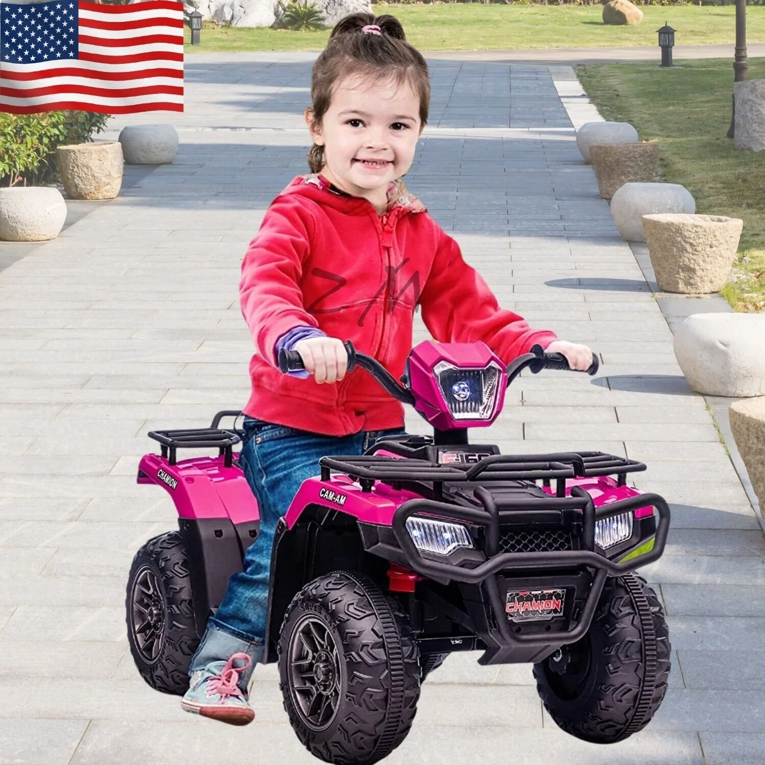 Electric 4-Wheeler Quad for Kids with MP3 and Headlights - 2 Speeds, Pink - Image 21