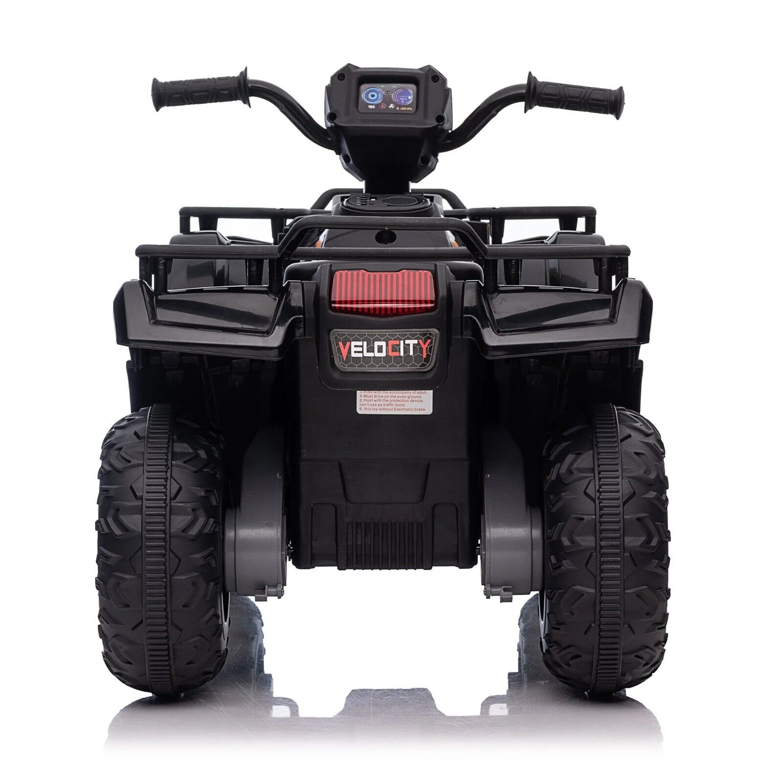 Electric 4-Wheeler Quad for Kids with MP3 & Headlights - 2 Speeds, 12V, Black - Image 6