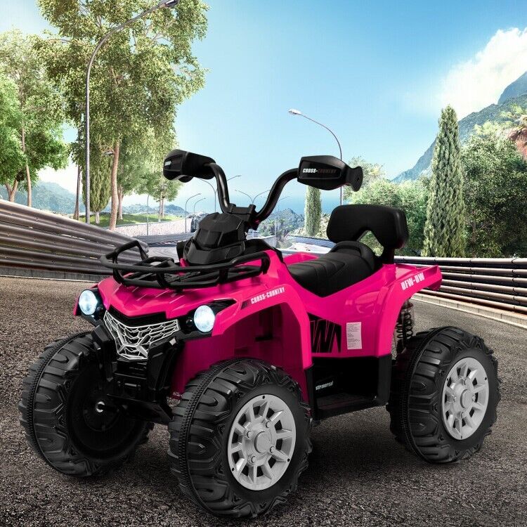 Electric 4-Wheeler Ride On ATV Quad for Kids with MP3 and Headlight in Pink - Image 12