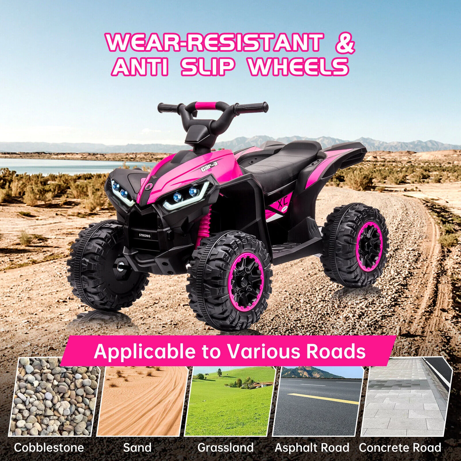 Electric 4-Wheels Car Truck ATV for Kids Ages 3+: 12V Battery Powered Ride On Toy - Image 2