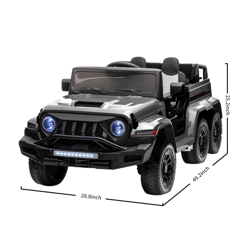 Electric 6-Wheel 24V Kids Ride On Car Truck with MP3, USB, LED Lights, and Remote Control - Image 2