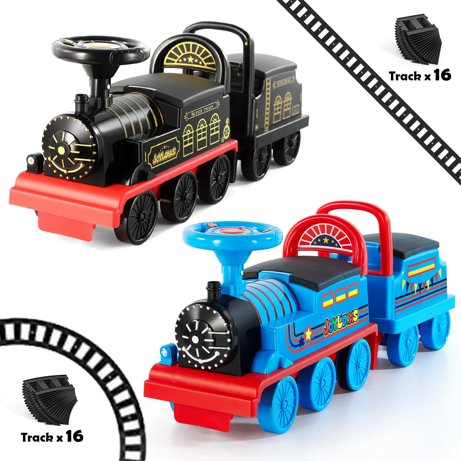 6V Electric Kids Ride-On Train Toy with Track, Lights, Sounds, and Storage Seat - Image 13