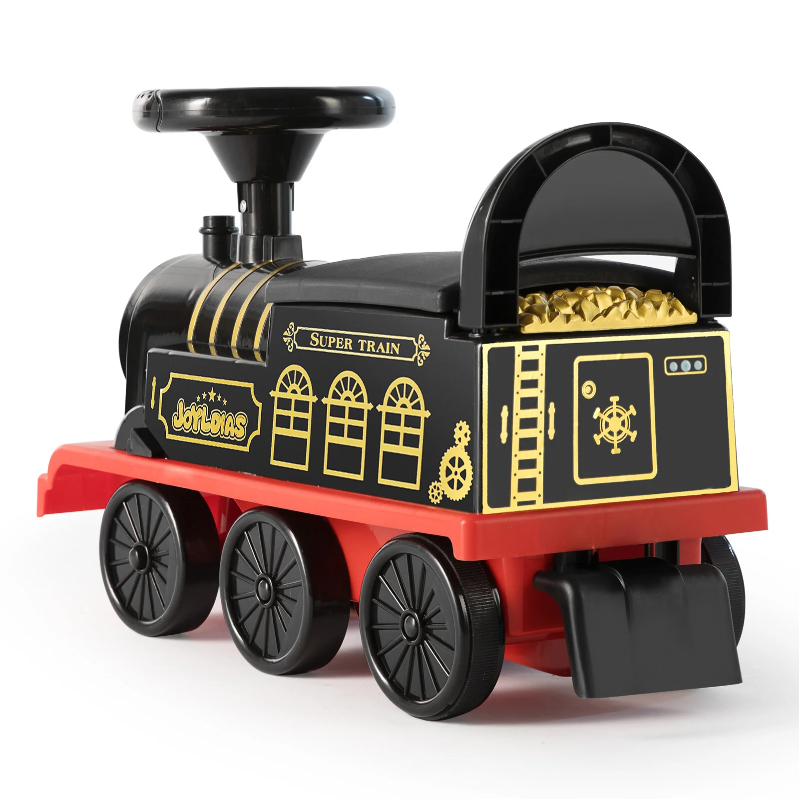 6V Electric Kids Ride-On Train Toy with Track, Lights, Sounds, and Storage Seat - Image 4