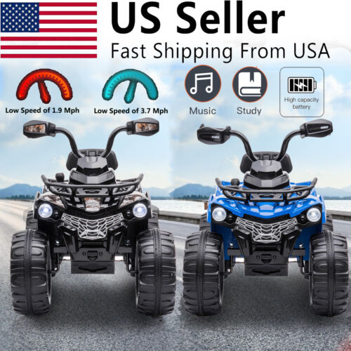 Electric ATV 4-Wheeler Quad Car Toy for Kids - 12V, 2 Speeds, MP3, Headlights - Image 2