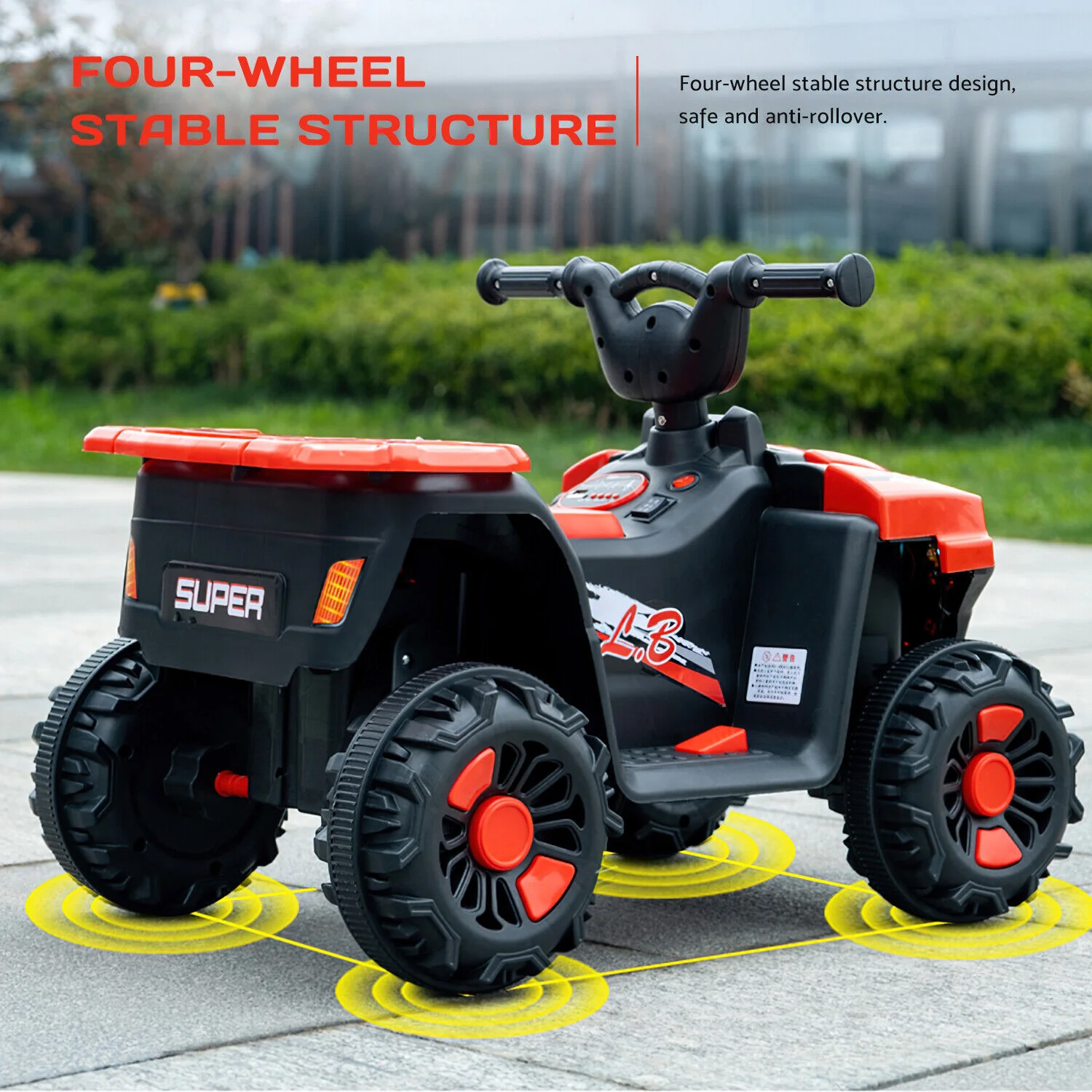 Electric ATV Ride-On Car with MP3 Player and LED Lights - 6V Battery Powered, 4-Wheeled Beach Cruiser - Image 8