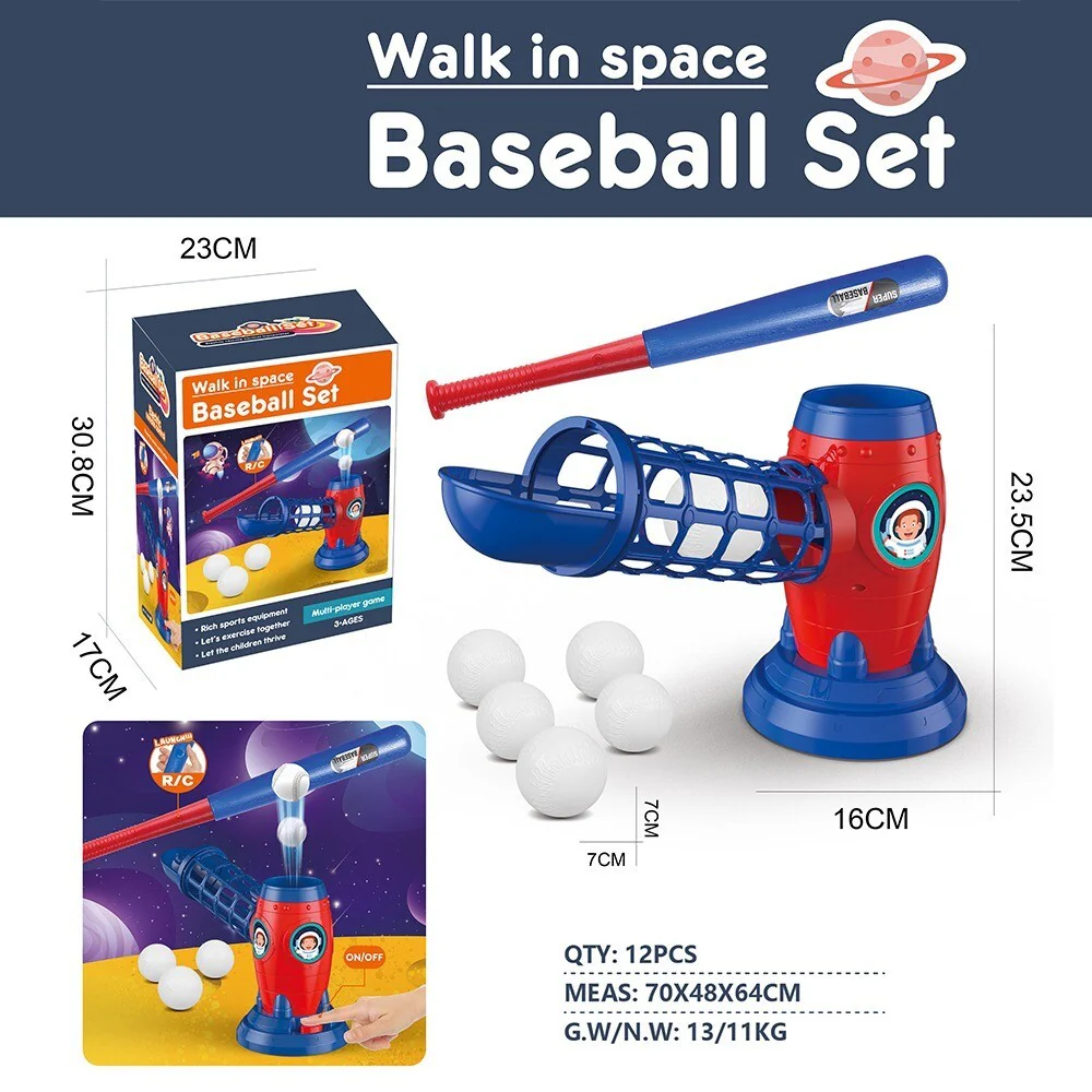 Electric Baseball Launcher with Remote Control for Kids T-Ball Training Toy - Image 2