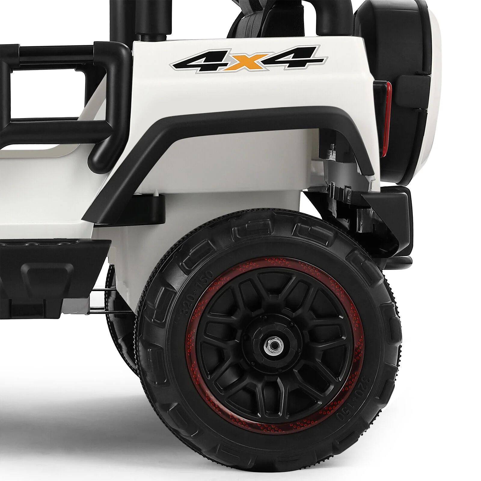 Electric Battery Kids Ride-On Car Truck with LED Lights, MP3 Player, and Remote Control - White - Image 17
