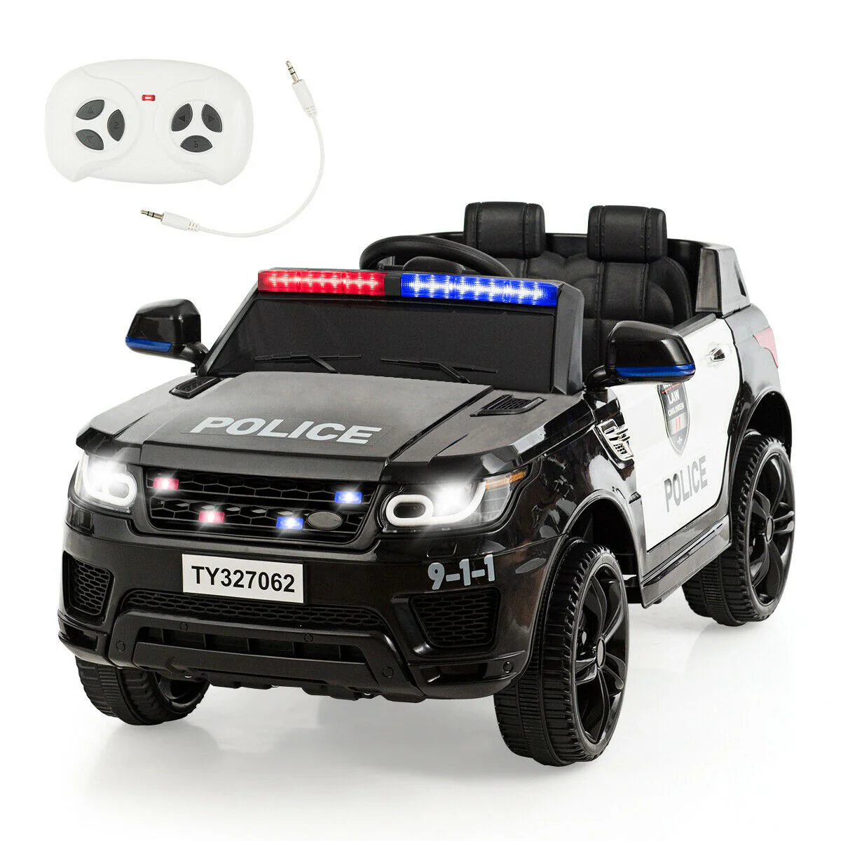 Electric Bluetooth Ride On Police Car for Kids with Remote Control - 12V - Image 5