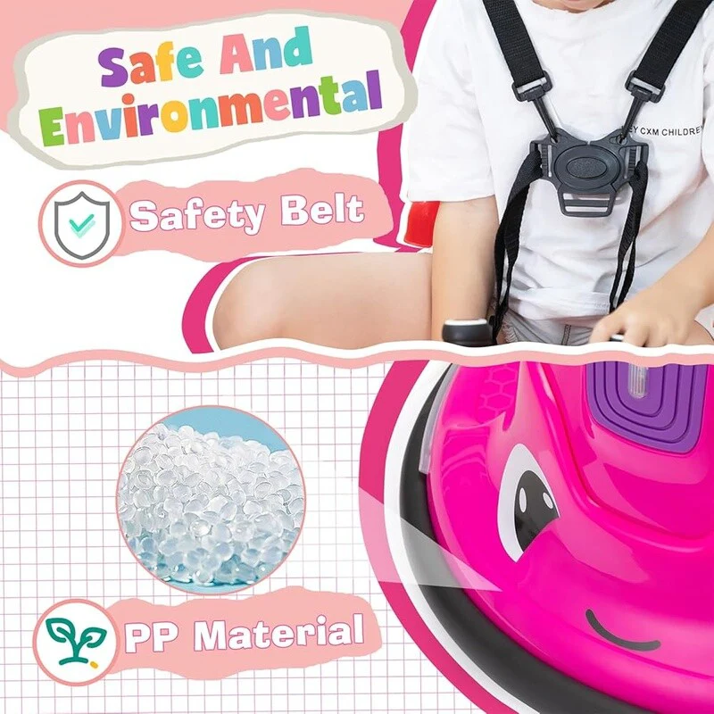 12V Electric Snail-Shaped Bumper Car Toy with Remote Control and 360° Spin for Kids Ages 1.5-9 - Image 7