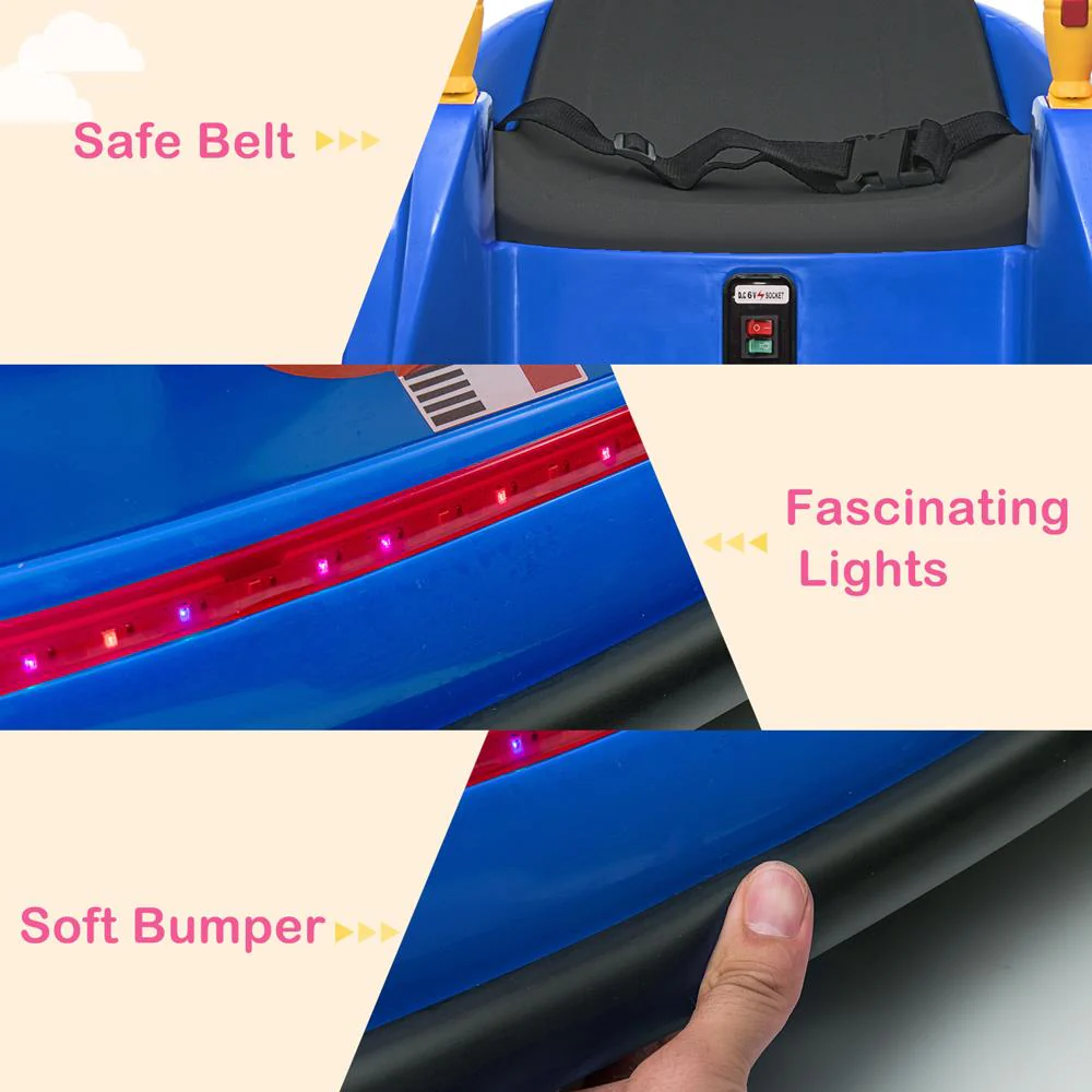 Electric Bumper Car for Kids & Toddlers with Remote Control and LED Lights - Image 9