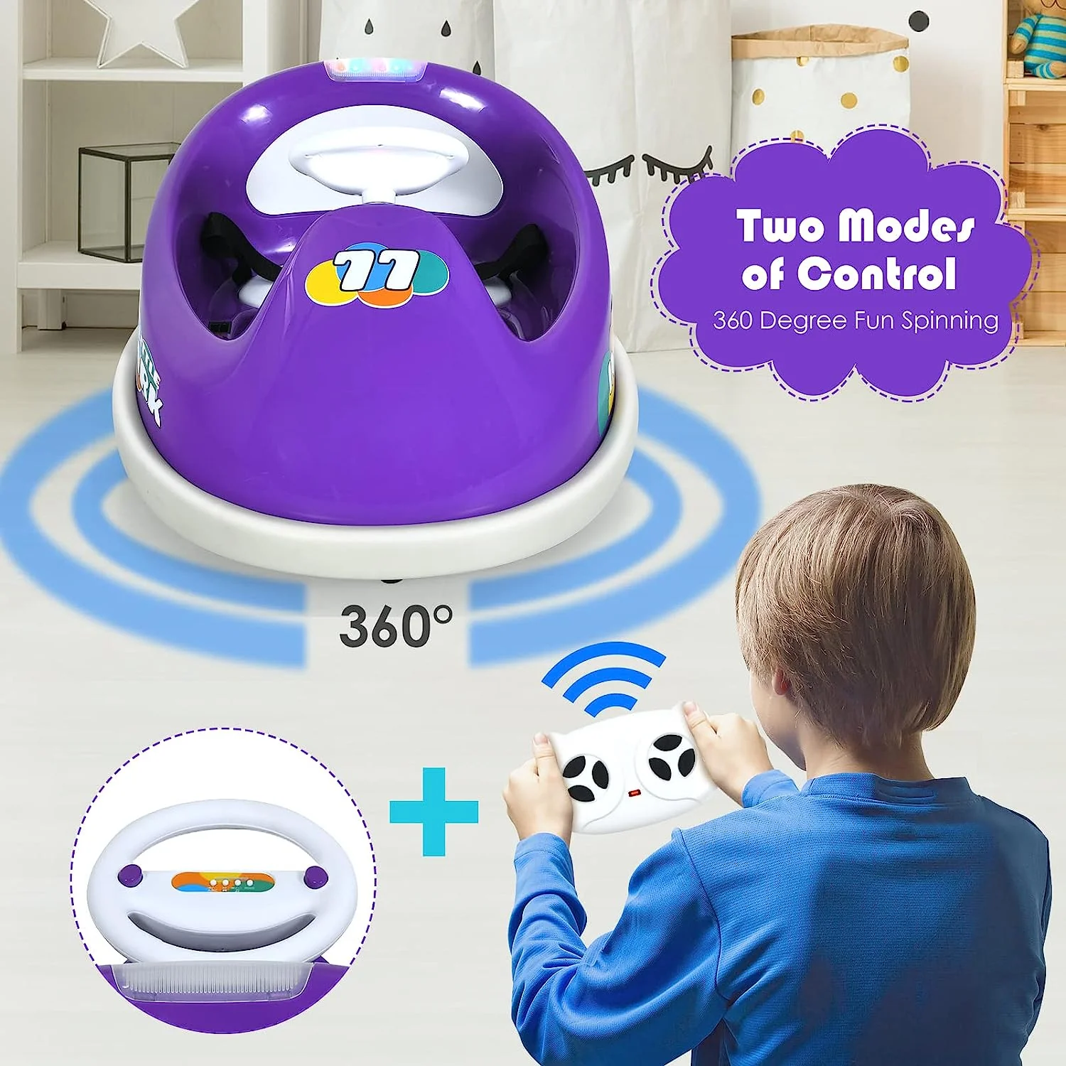 Electric Bumper Car for Kids with 2 Driving Modes and 360 Degree Rotation - Image 6