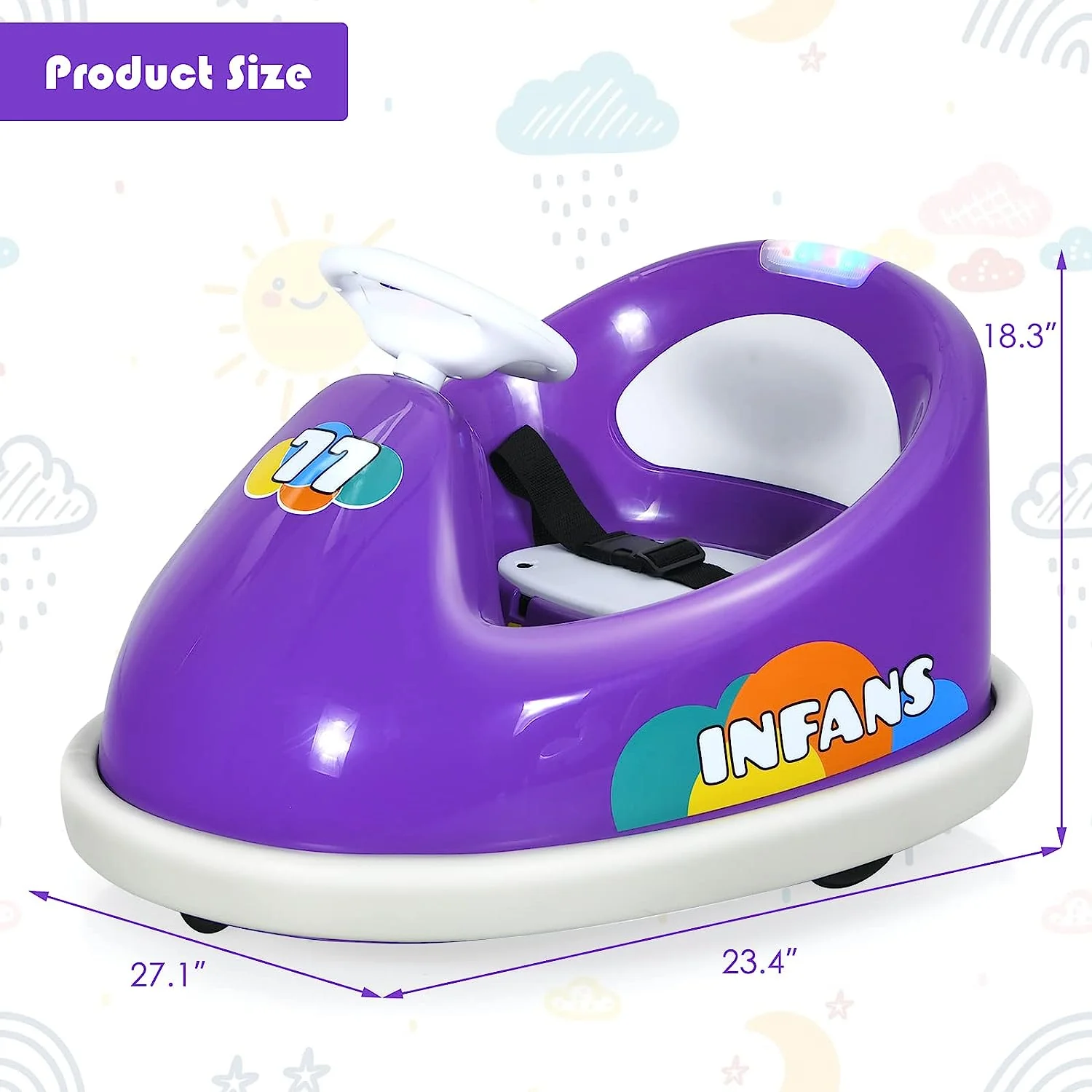 Electric Bumper Car for Kids with 2 Driving Modes and 360 Degree Rotation - Image 8