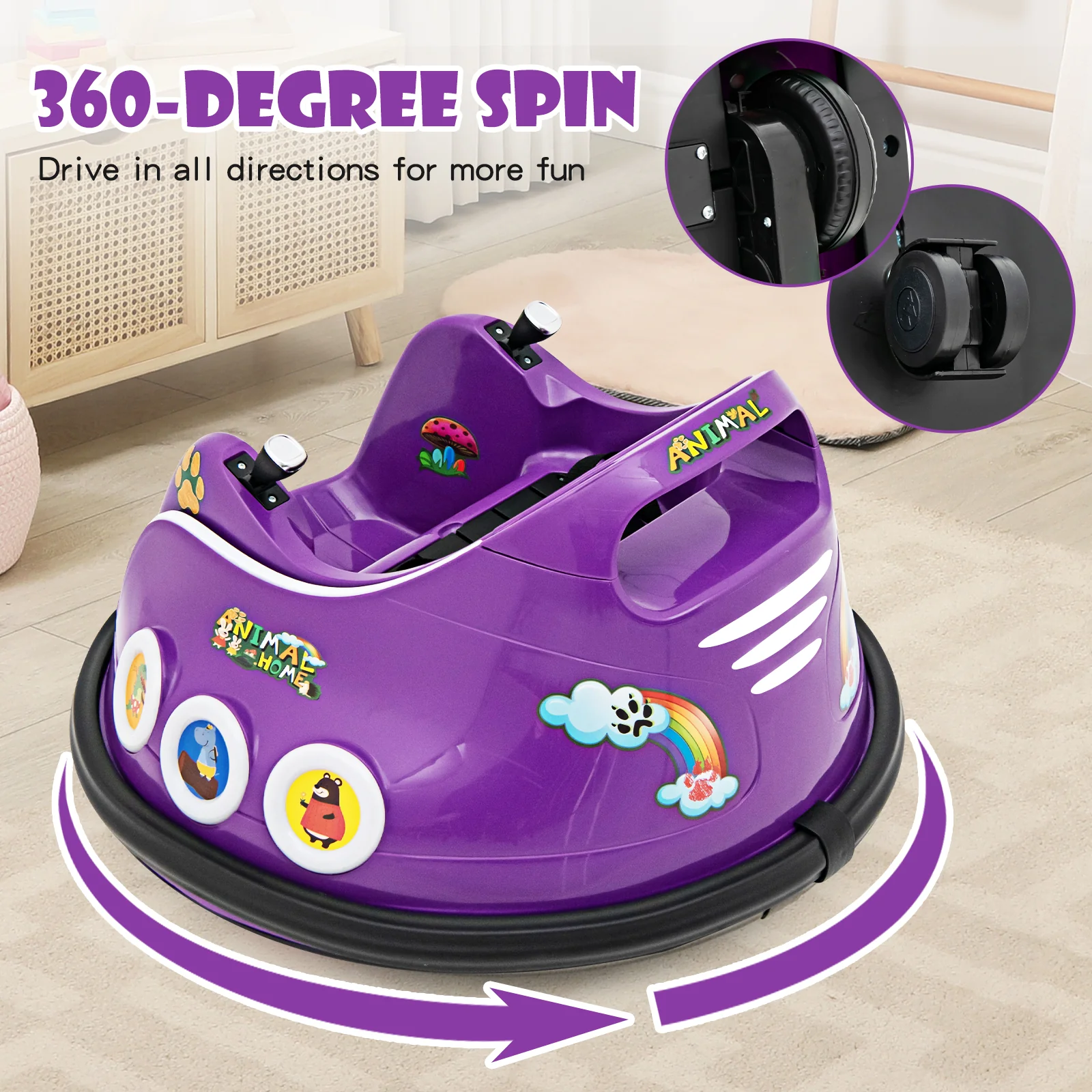 Electric Bumper Car for Kids with Remote Control, LED Lights, and Music - Image 26