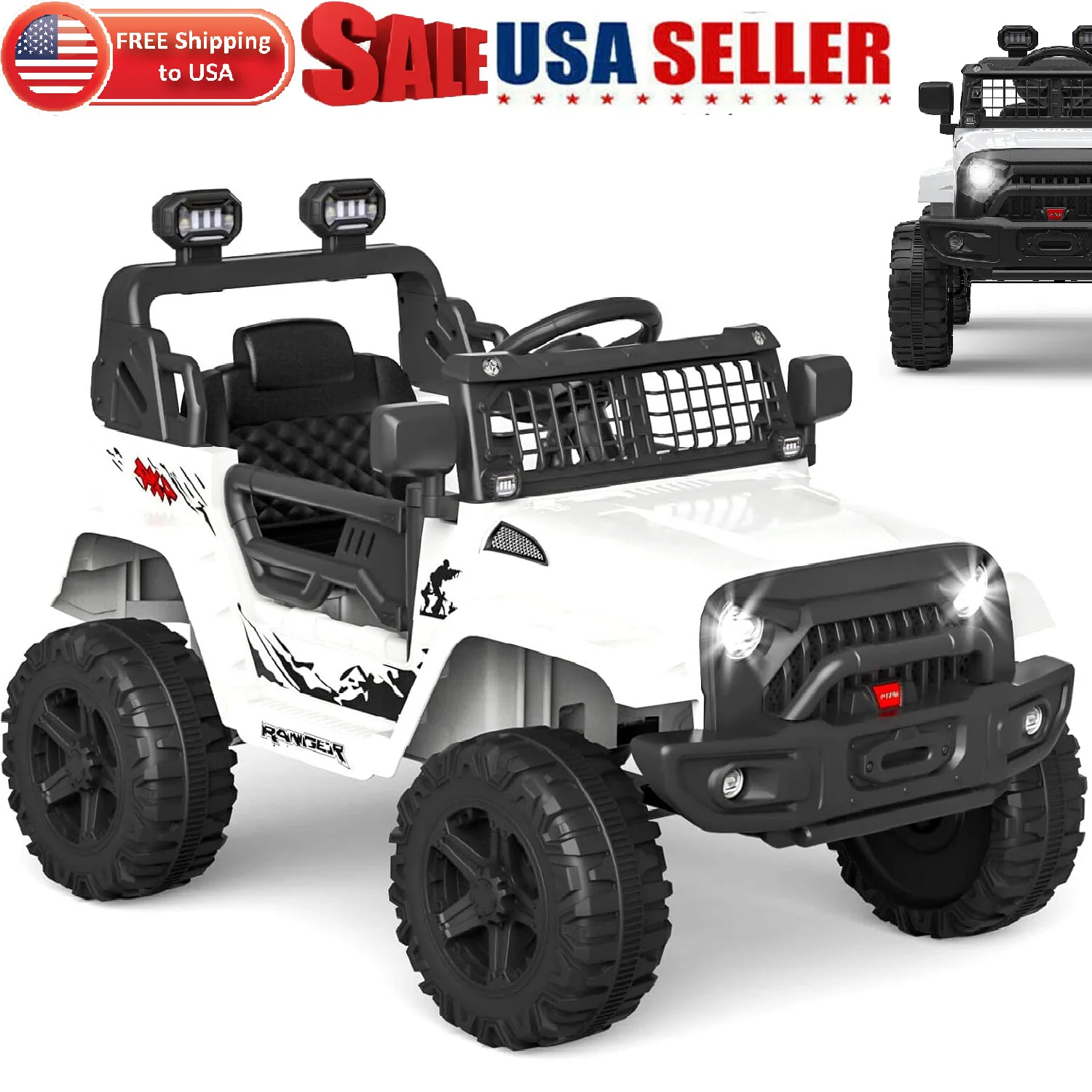 12V Battery-Powered Kids Electric Ride-On Truck Toy with LED Lights - Image 15