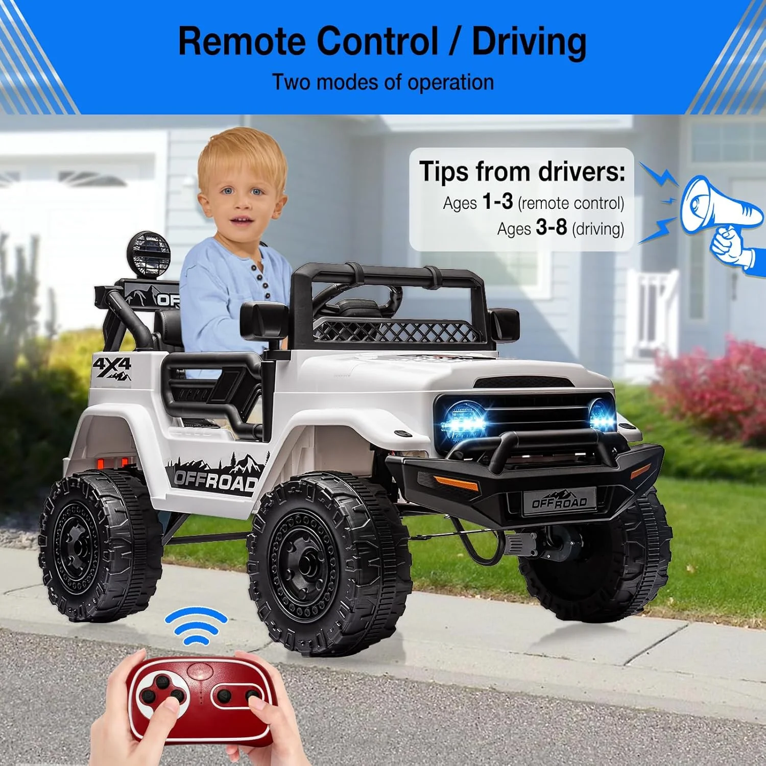 12V Electric Kids Ride-On Truck with Remote Control and Spring Suspension - Image 6
