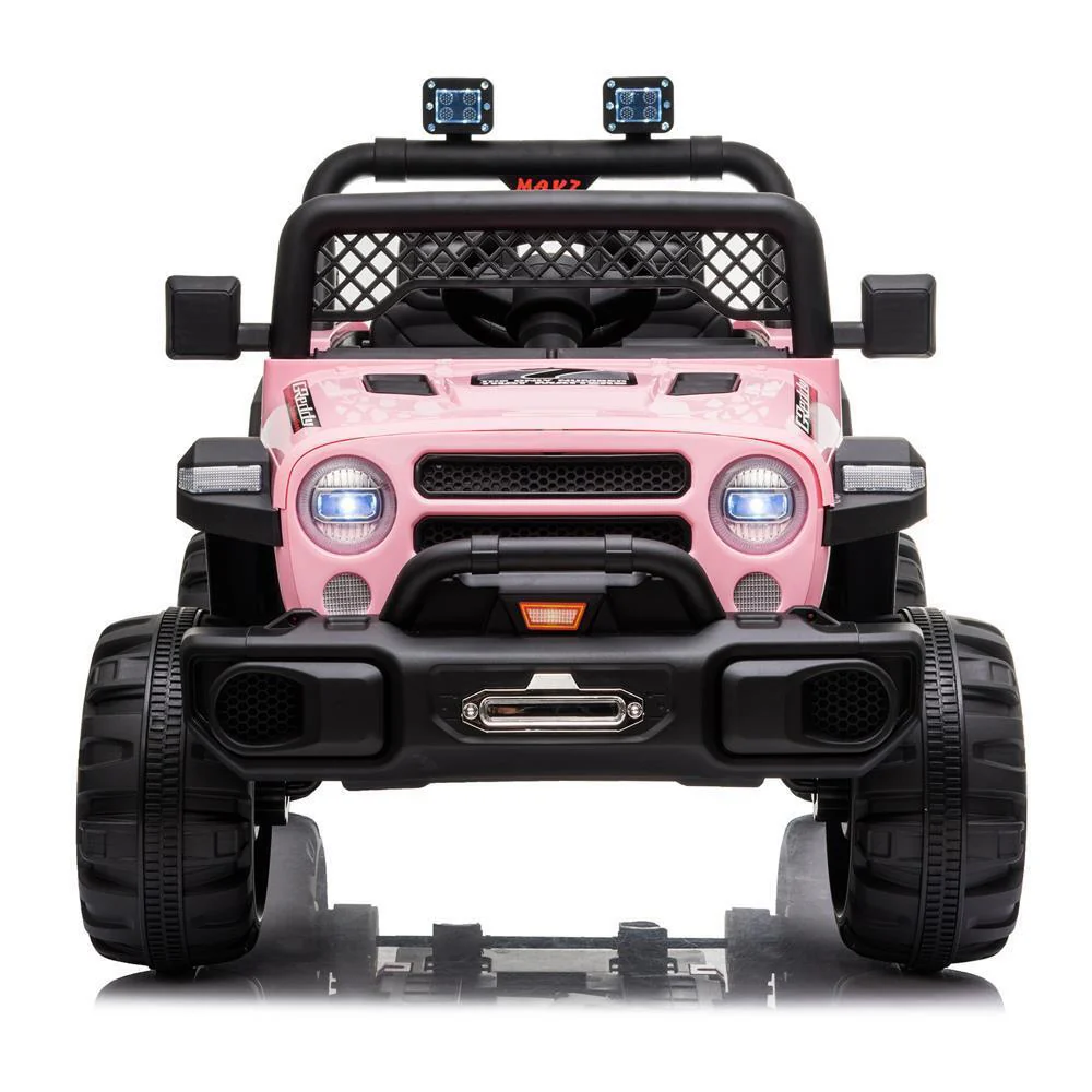 Electric Car with Adjustable Seat Belt and Rechargeable 12V Battery in Pink, with 3 Speed Options - Image 2