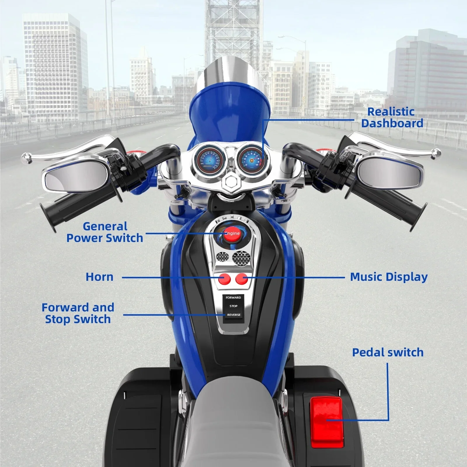 Battery-Powered Electric Ride-On Motorcycle Toy for Children - Image 4