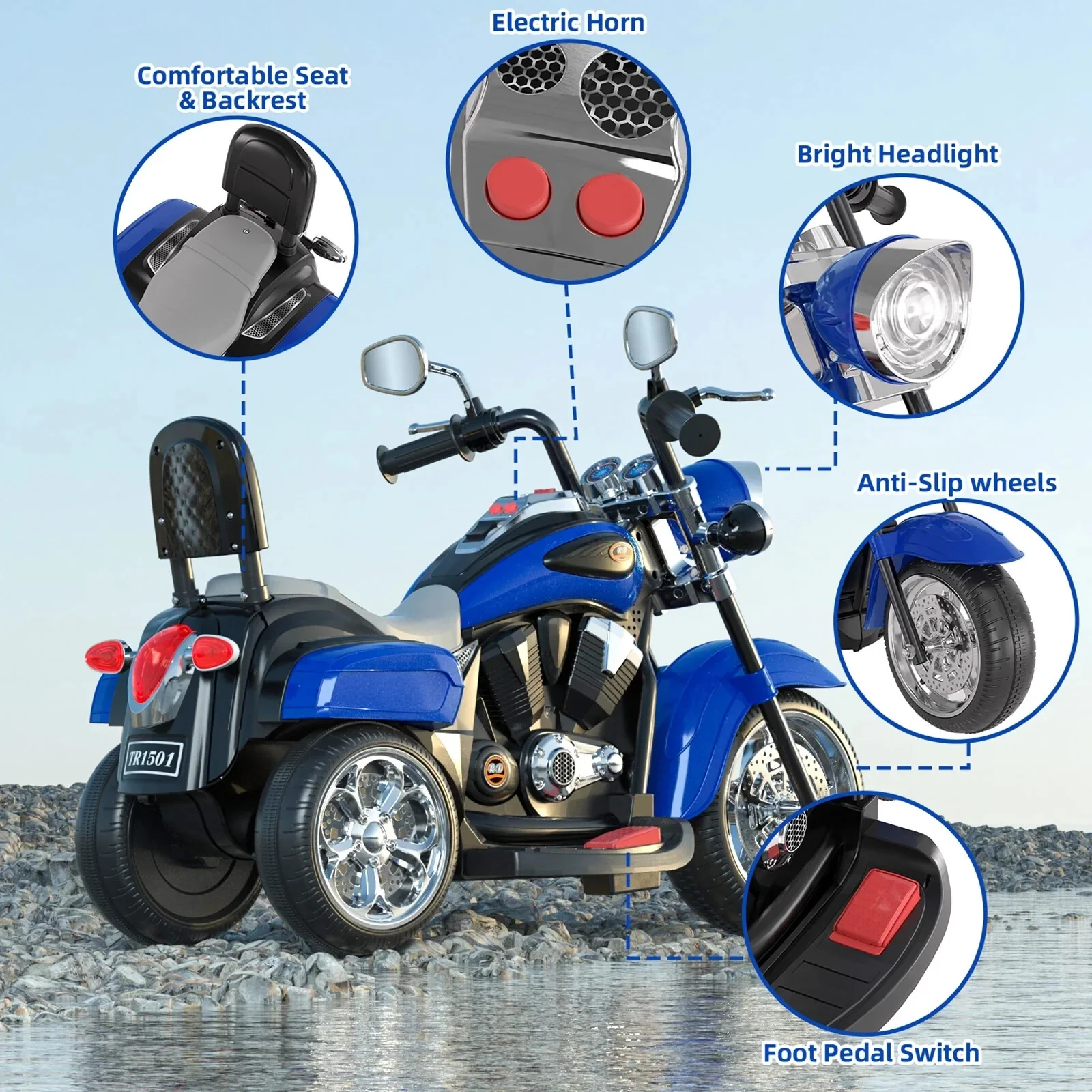 Battery-Powered Electric Ride-On Motorcycle Toy for Children - Image 7