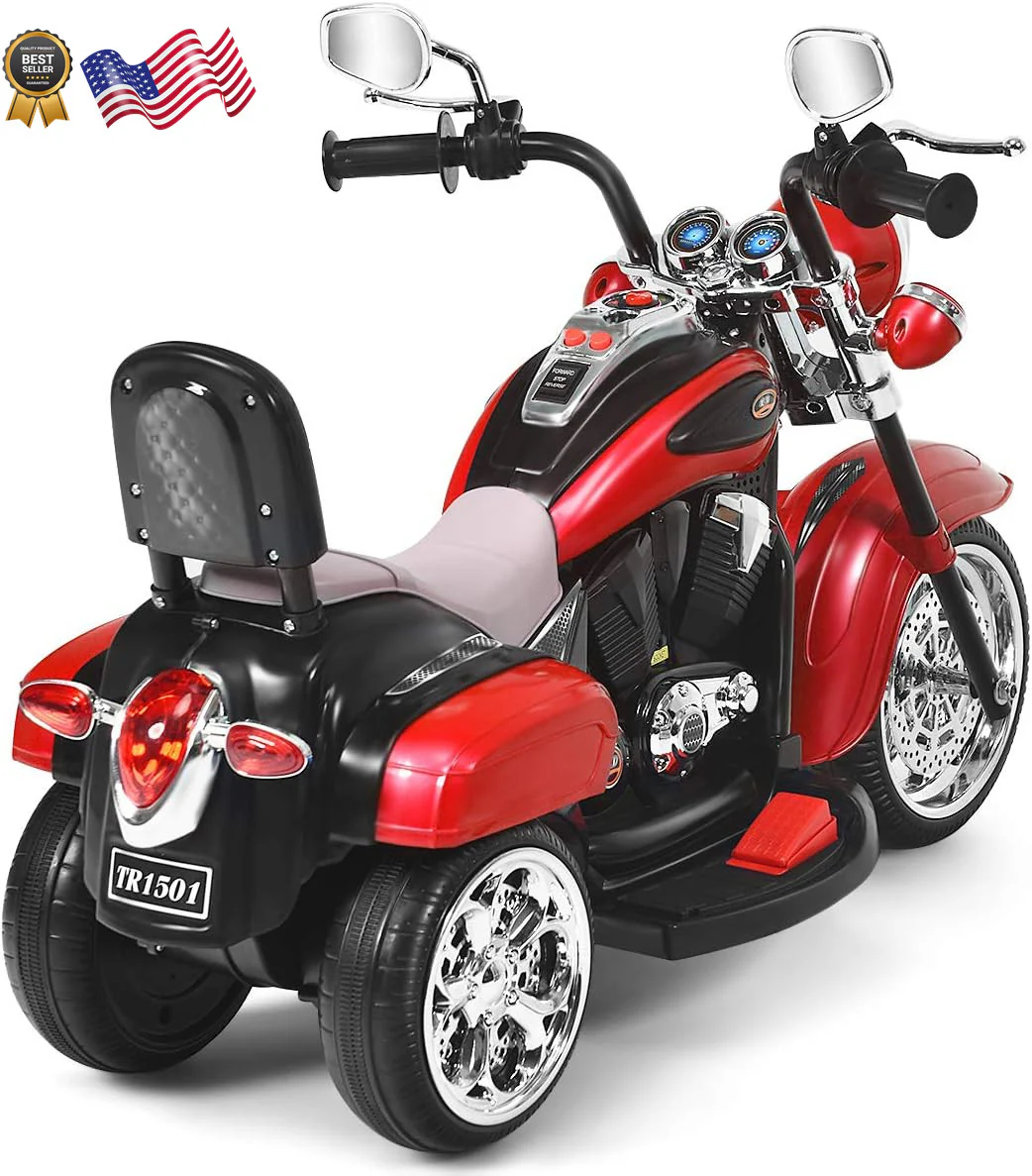 Kids Electric Ride-On Motorcycle in Harley Style with Rechargeable Battery - Image 9