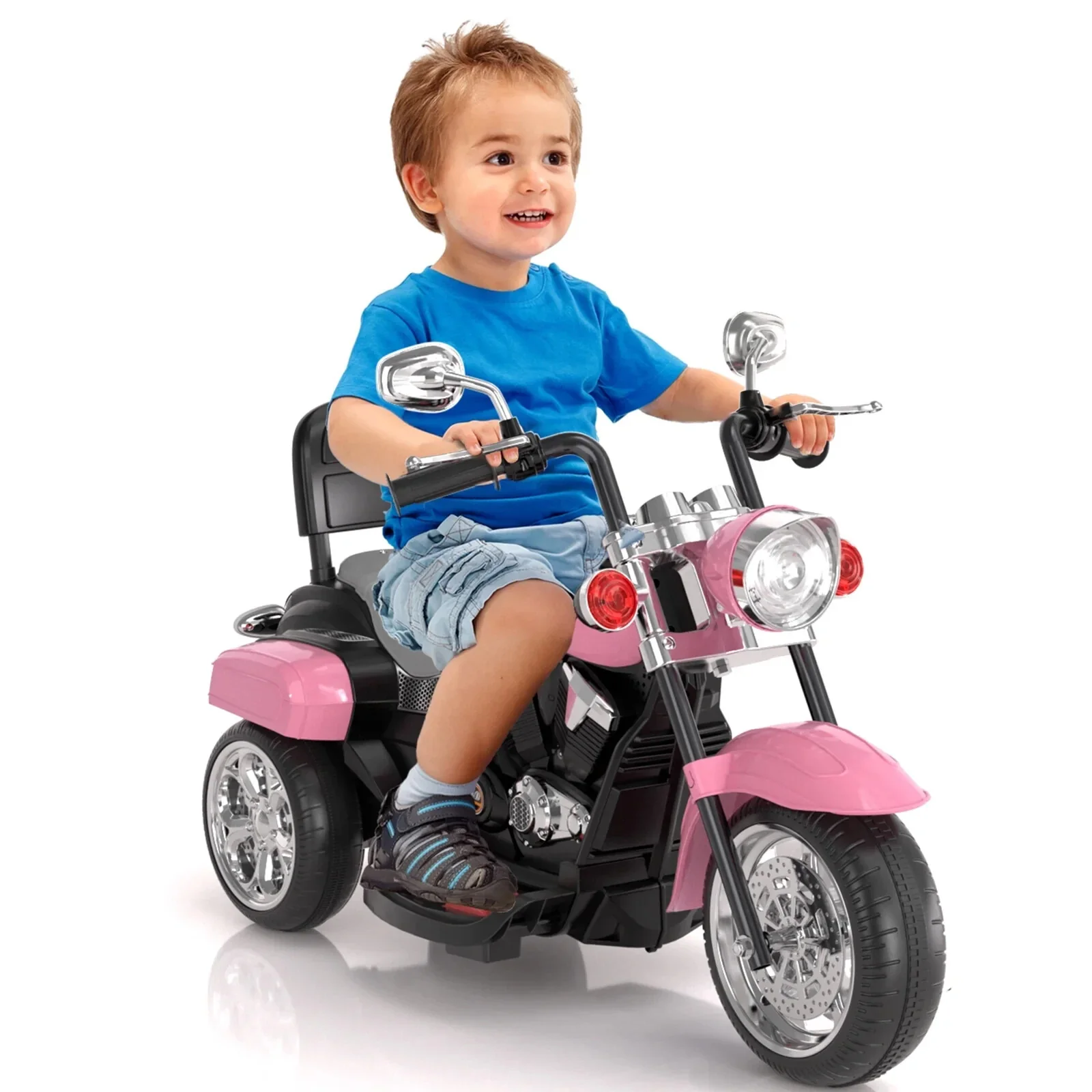 Battery-Powered Pink Electric Ride-On Motorcycle for Kids - Image 6