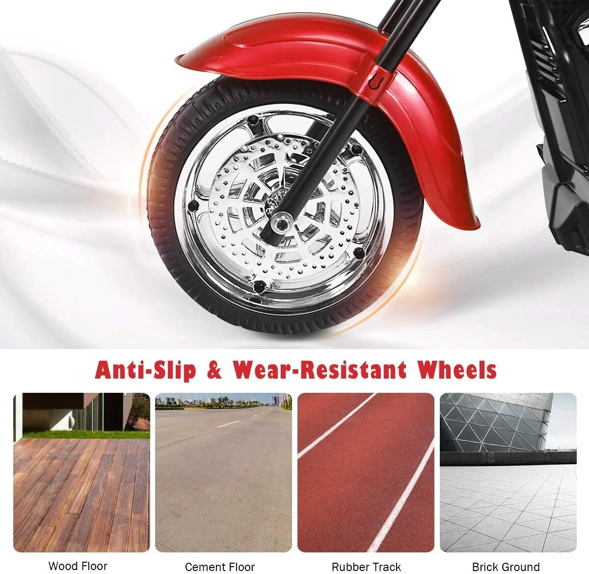 Red Battery-Powered Electric Ride-On Motorcycle for Children - Image 5