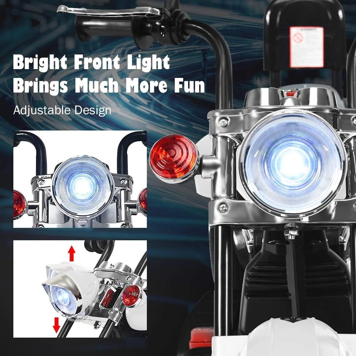 Electric 6V Battery-Powered Kids Motorcycle Ride-On Toy with Music - Image 5