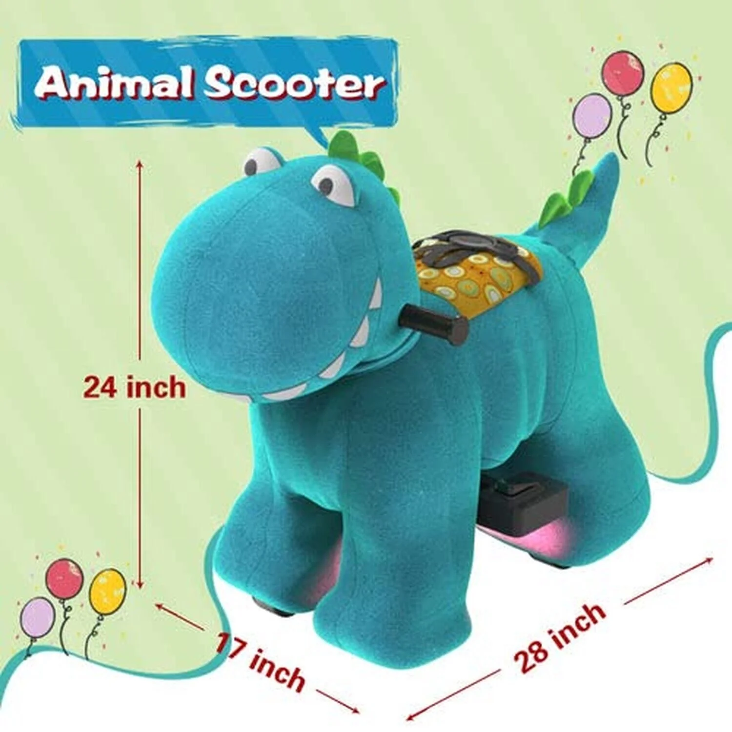 Electric Dinosaur Ride-On Toy with 6V Power and Wheeled Design - Image 2