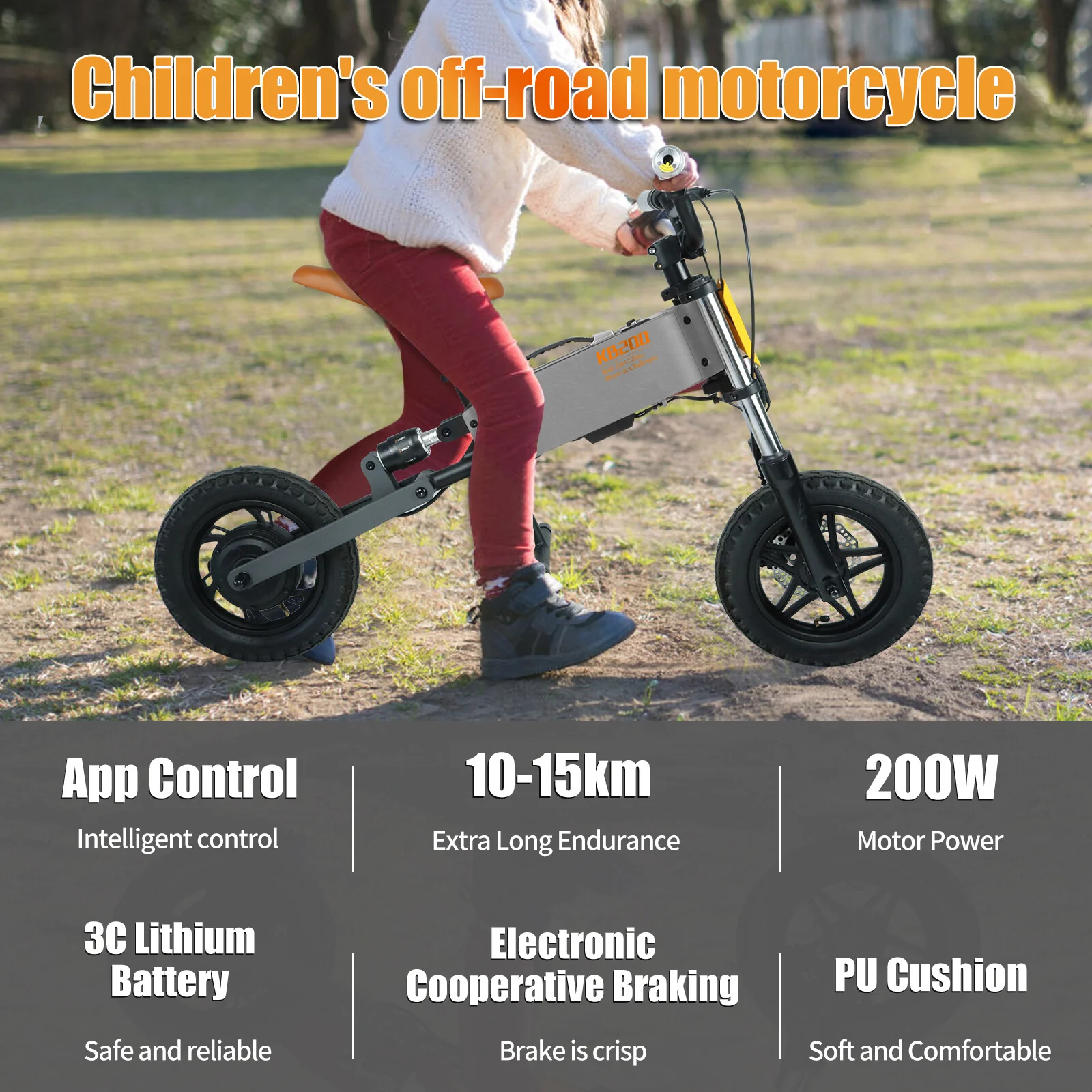 200W Electric Dirt Bike for Kids Ages 5–10 with Speeds up to 15 MPH - Image 6