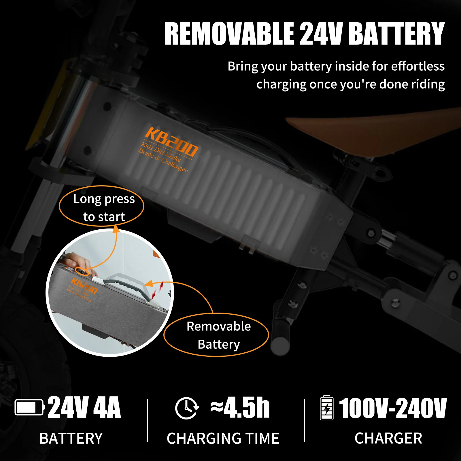 200W Electric Dirt Bike for Kids Ages 5–10 with Speeds up to 15 MPH - Image 8