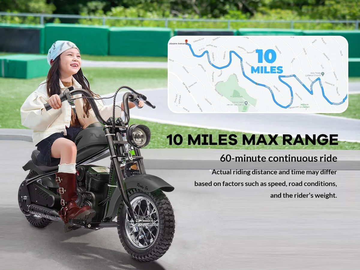 24V Electric Kids Dirt Bike Motorcycle with 300W Motor, 2 Speeds and 12" Tires - Image 8