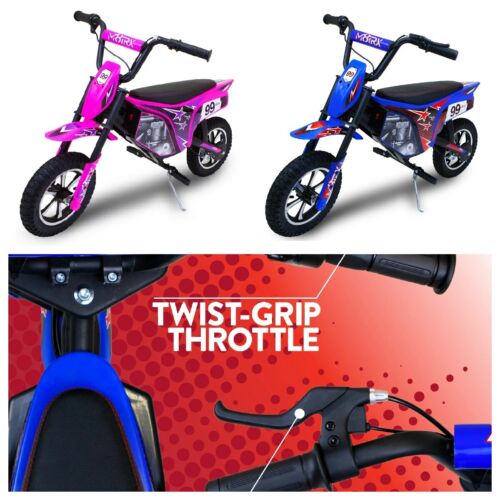 Electric Dirt Bike for Kids and Teens - 24V Ride on Toy Motorcycle in Red/Blue - Image 3