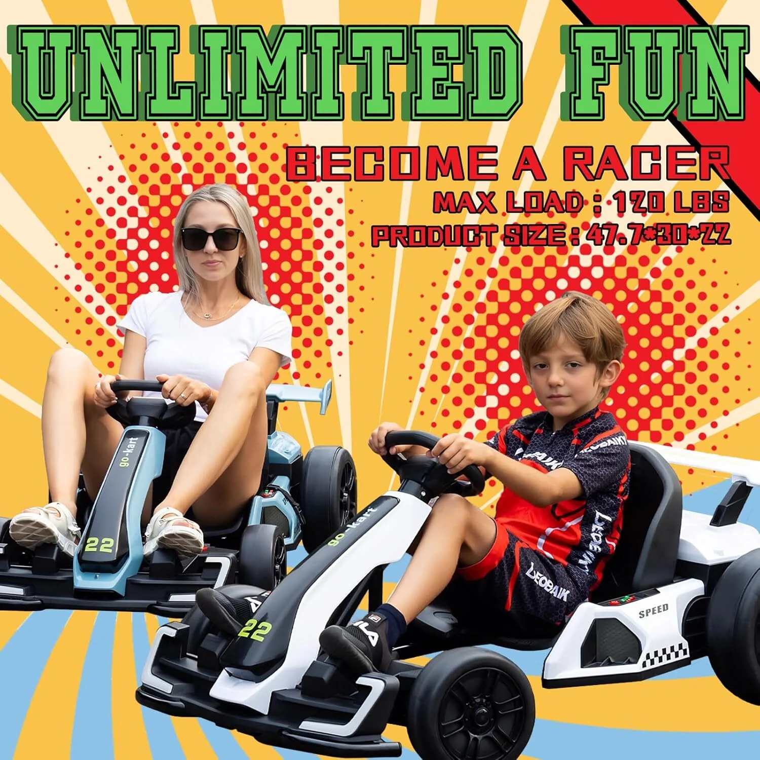 Electric Drift Kart with Adjustable Seat 24V Outdoor Ride-On Toy with 4 Speed Modes - Image 32