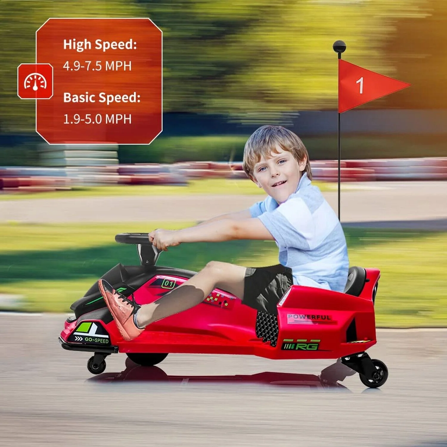 Electric Drifting Go-Kart for Kids - 24V Ride-On Car with Speeds Up to 7.5 mph - Image 5