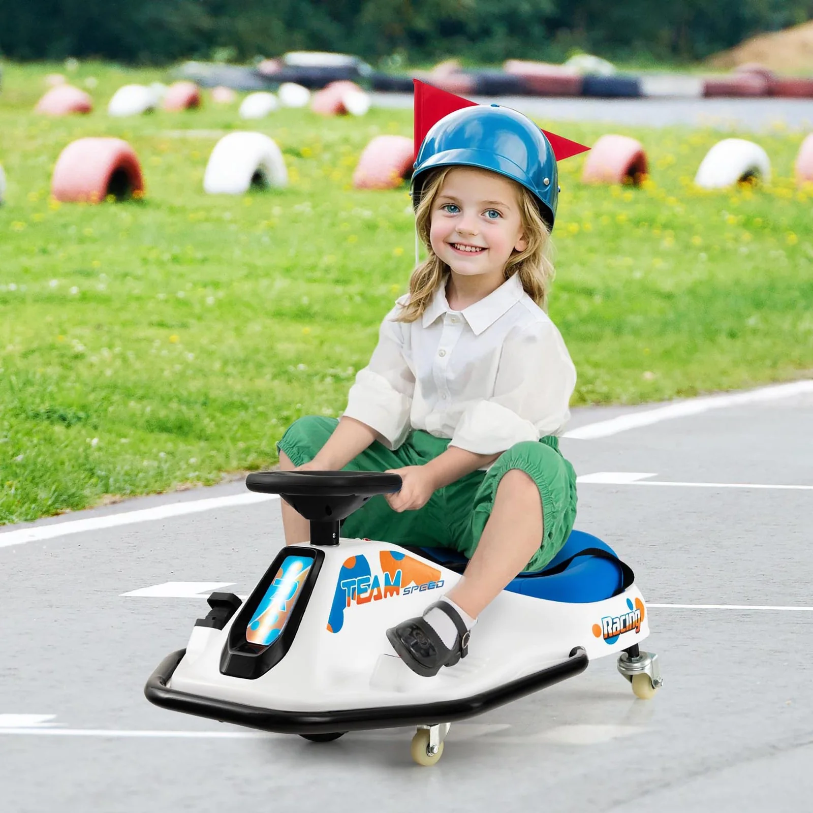 Electric Drifting Go Kart for Kids with 360° Spin, Wireless Control, and USB Radio - Image 2