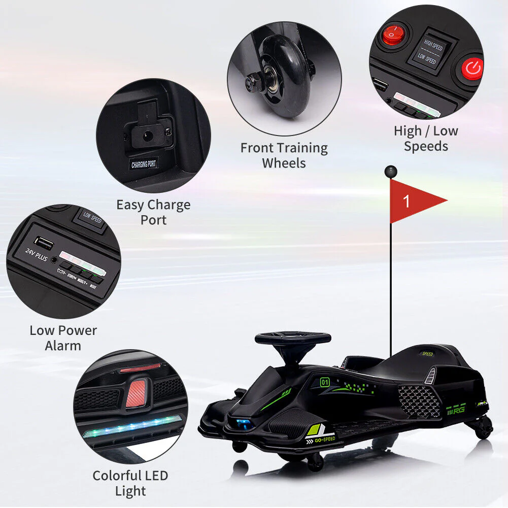 Electric Drifting Go-Kart for Kids with Brushless Motor and Music - 24V Ride On Drift Car - Image 19