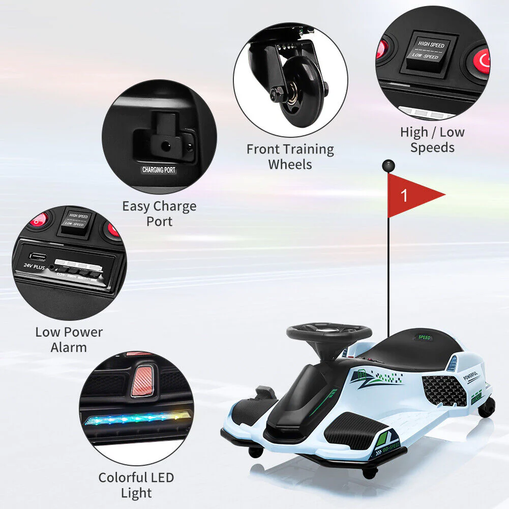 Electric Drifting Go-Kart for Kids with Brushless Motor and Music - 24V Ride On Drift Car - Image 7