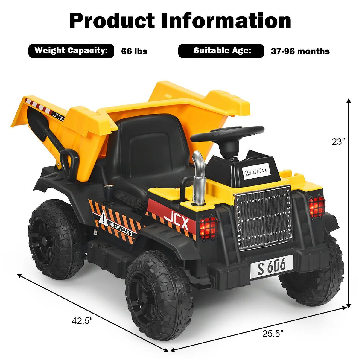 Electric Dump Truck Construction Tractor Toy with 12V Battery and Working Bucket - Image 6