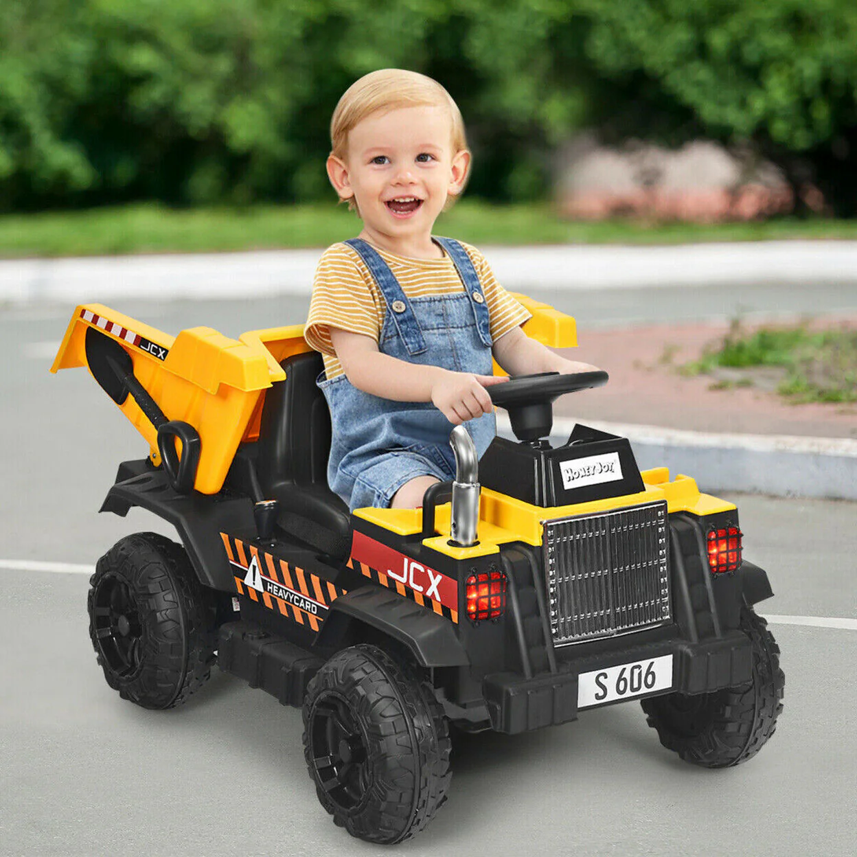 Electric Dump Truck Ride-On Toy with Remote Control and Working Bucket - 12V Construction Tractor for Kids - Image 3