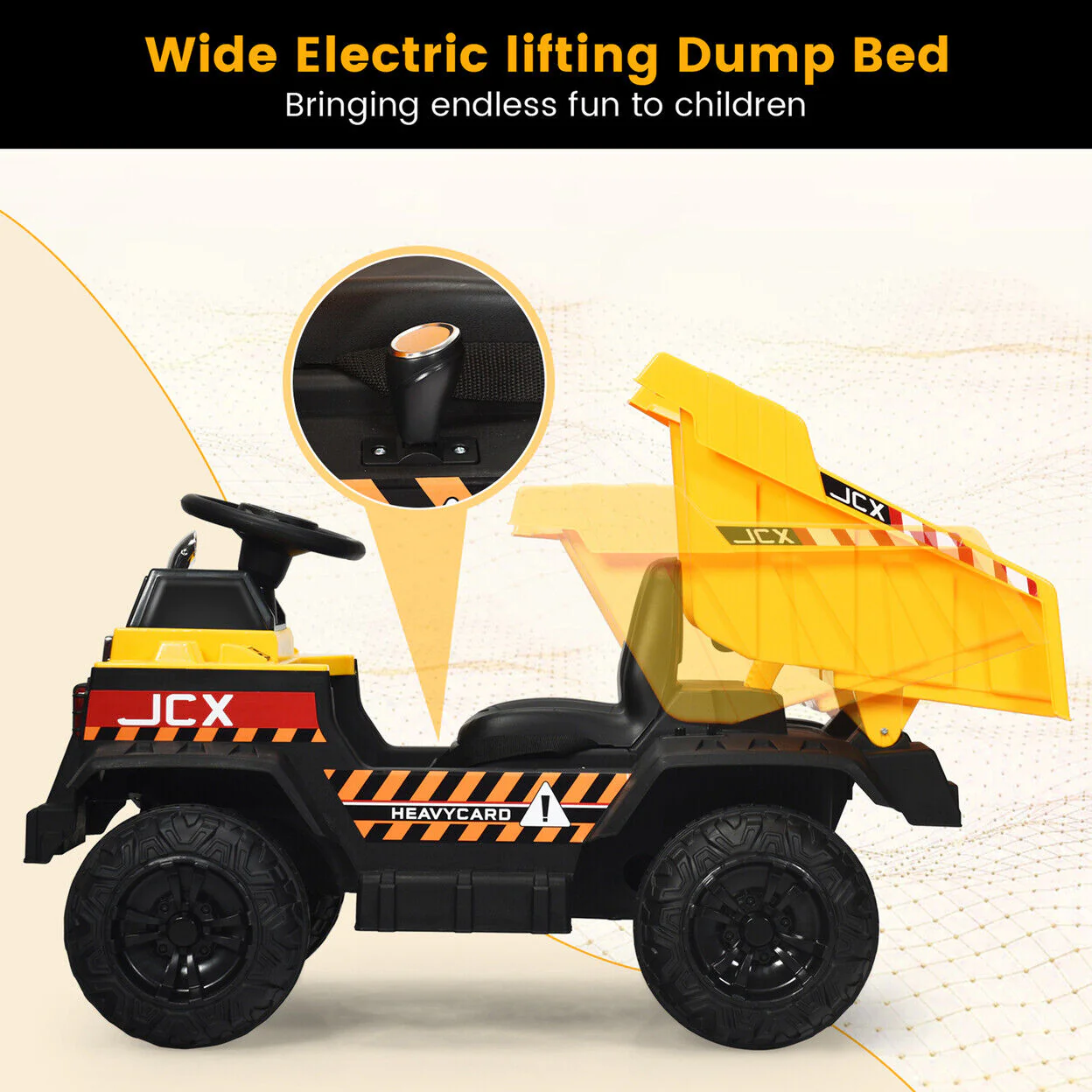 Electric Dump Truck Ride-On Toy with Remote Control and Working Bucket - 12V Construction Tractor for Kids - Image 5