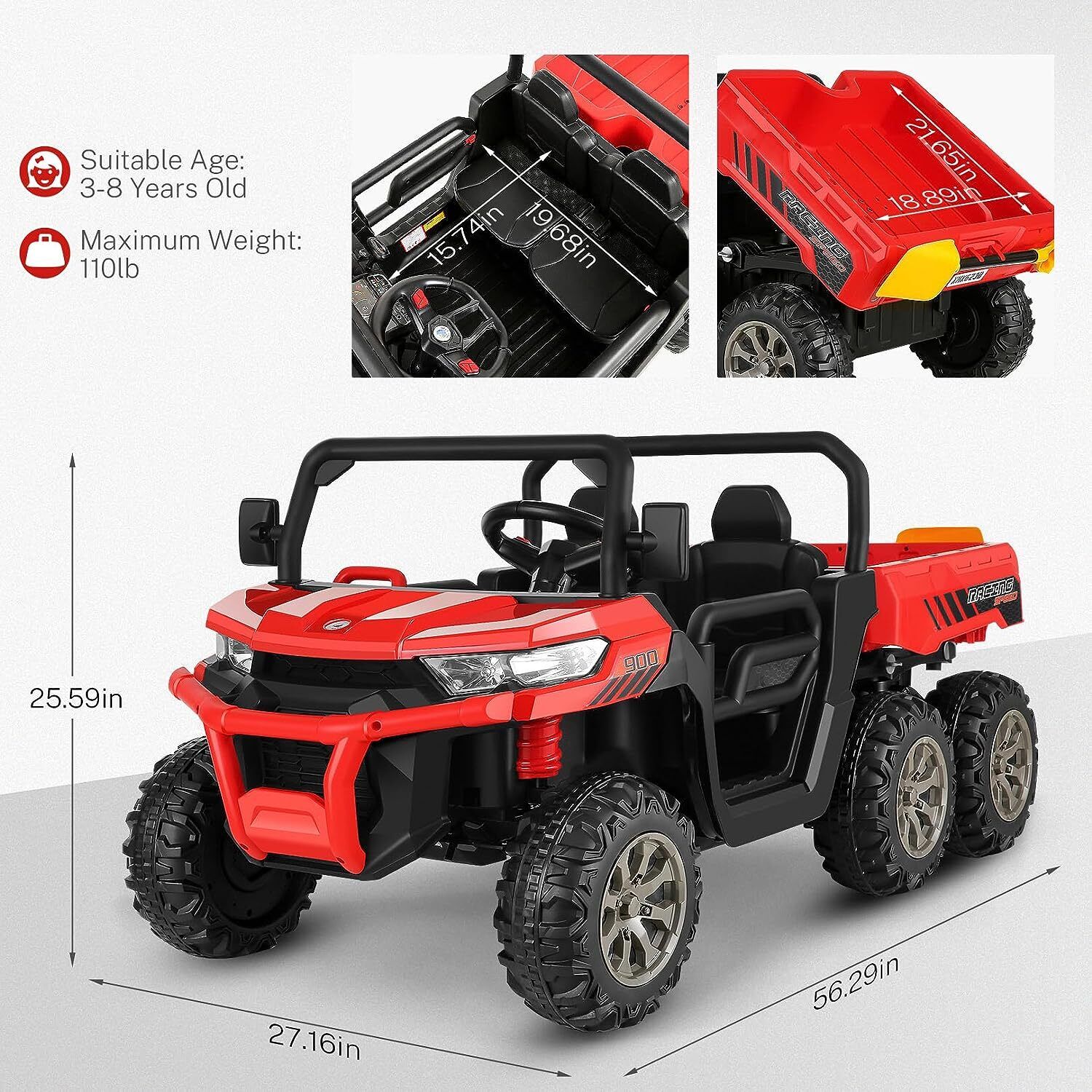Electric Dump Truck Toy with 2 Seats and 24V Power - Perfect for Kids with a Love for Construction! - Image 30