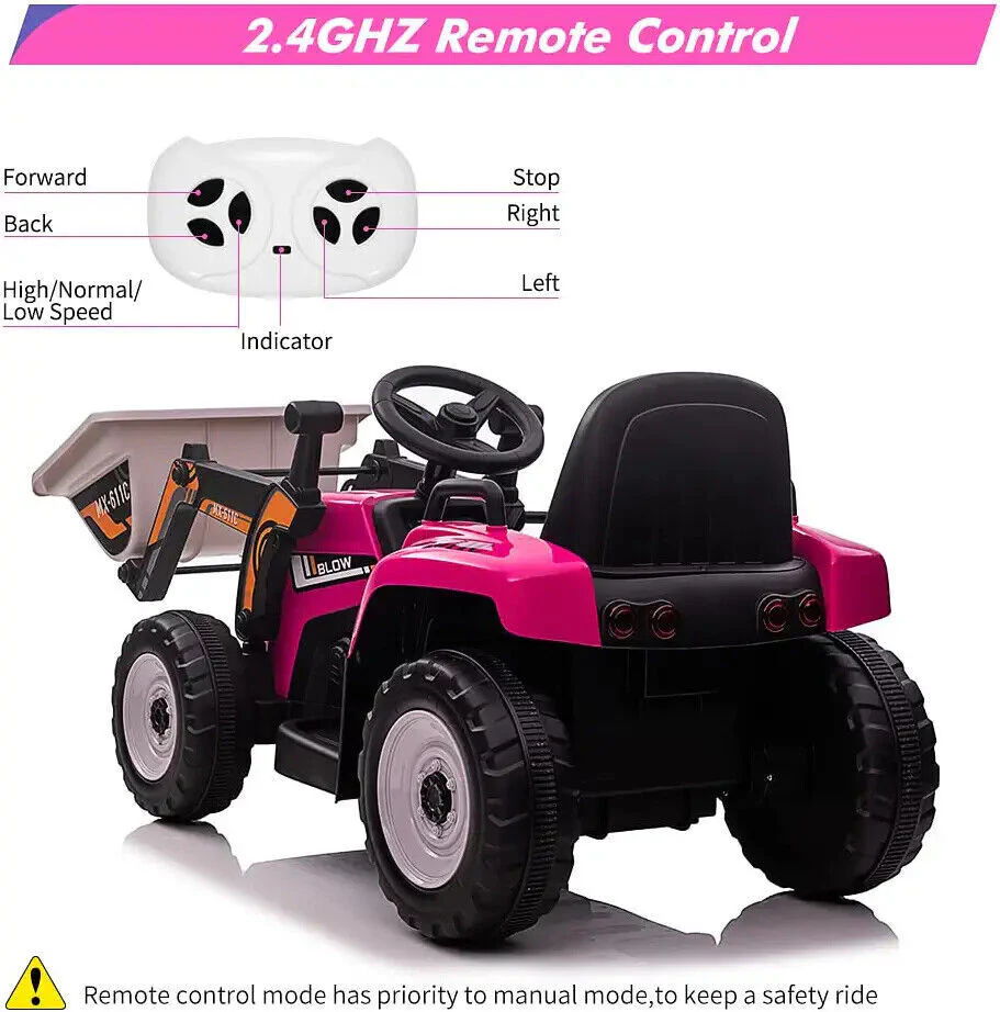 Electric Excavator Toy Vehicle for Kids with 12V Battery and 7-LED Headlights - Perfect Gift for Young Builders! - Image 9