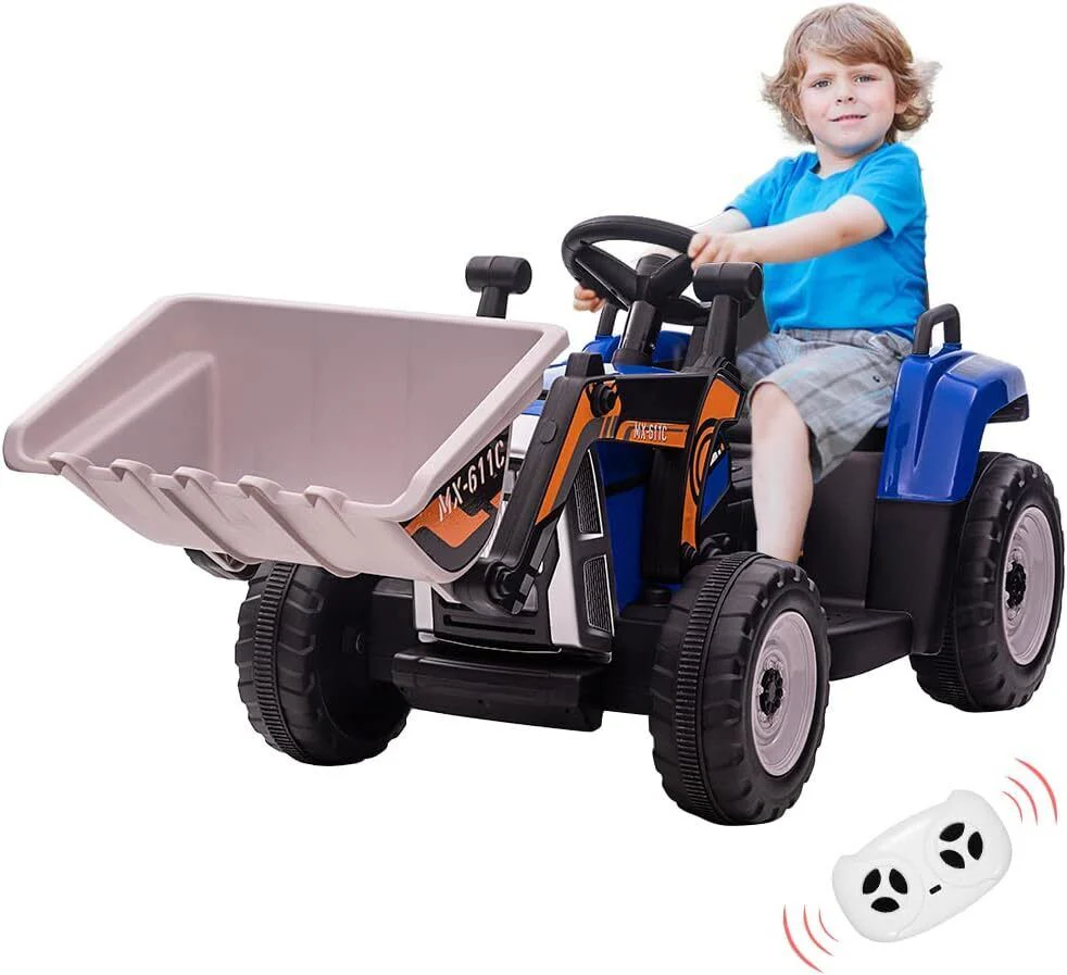 Electric Excavator Truck Digger for Kids with Music, Lights, and Remote Control - 12V - Image 2
